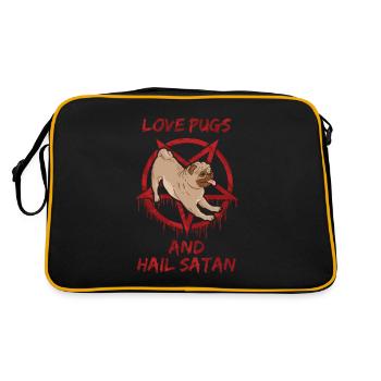 Love Pugs and Hail Satan - Retro Bag - black/gold - Back