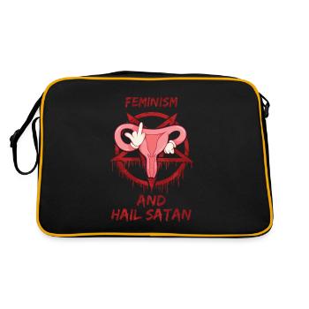 Feminism and Hail Satan - Retro Bag - black/gold - Back