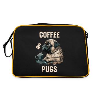 Coffee & Pugs - Retro Bag - black/gold - Back