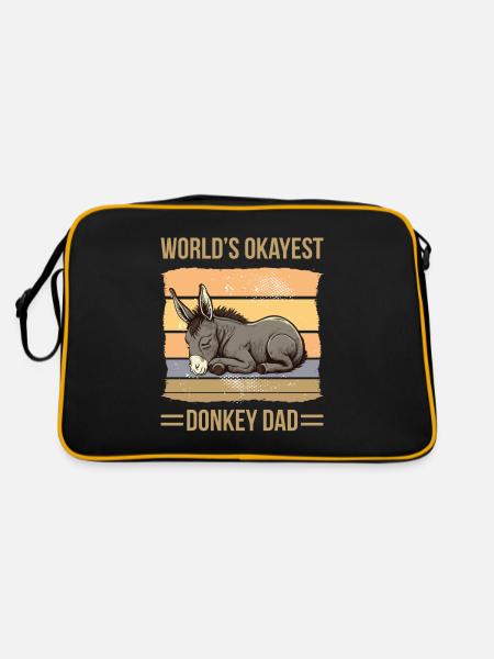 World Okayest Donkey Dad - Sac Retro - noir/or - Dos
