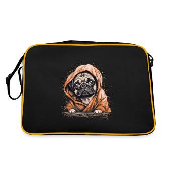 Petit chien carlin mignon - Sac Retro - noir/or - Dos