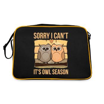 Sorry I Can't It's owl Season - Retro Tasche - Schwarz/Gold - Hinten