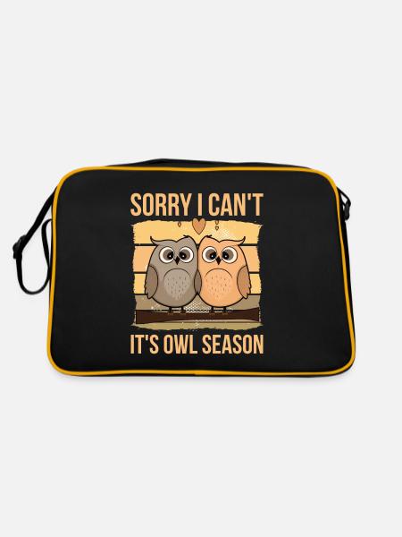 Sorry I Can't It's owl Season - Retro Tasche - Schwarz/Gold - Hinten