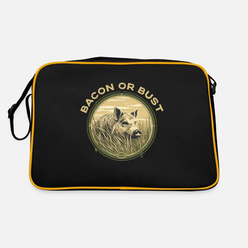 Bacon or Bust Hog Hunting Retro Bag
