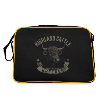 Highland Cattle Highland Cattle Highland Cattle Cow - Retro Bag - black/gold - Back