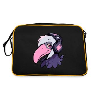 Schuhschnabel Gaming - Retro Tasche - Schwarz/Gold - Hinten