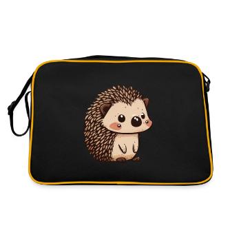 Süßer Vintage Igel - Retro Tasche - Schwarz/Gold - Hinten