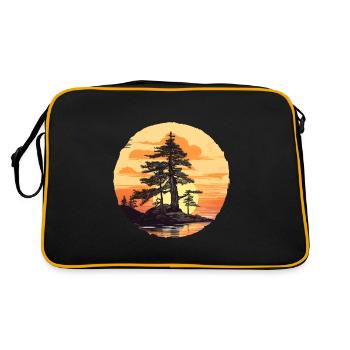 Pine tree - Retro Bag - black/gold - Back