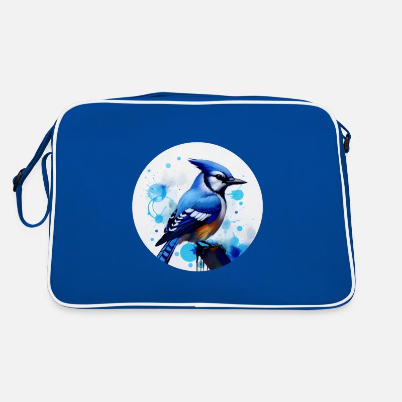 Blue jay bird Retro Bag