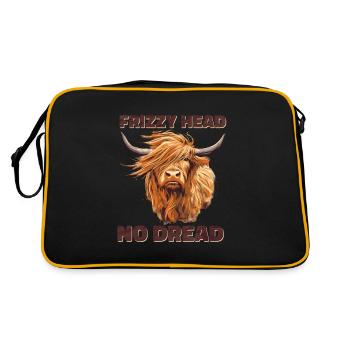 Frizzy Head No Dread Highland Cow - Retro Bag - black/gold - Back