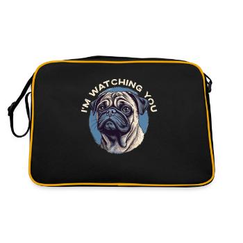 Je te surveille, chien carlin - Sac Retro - noir/or - Dos