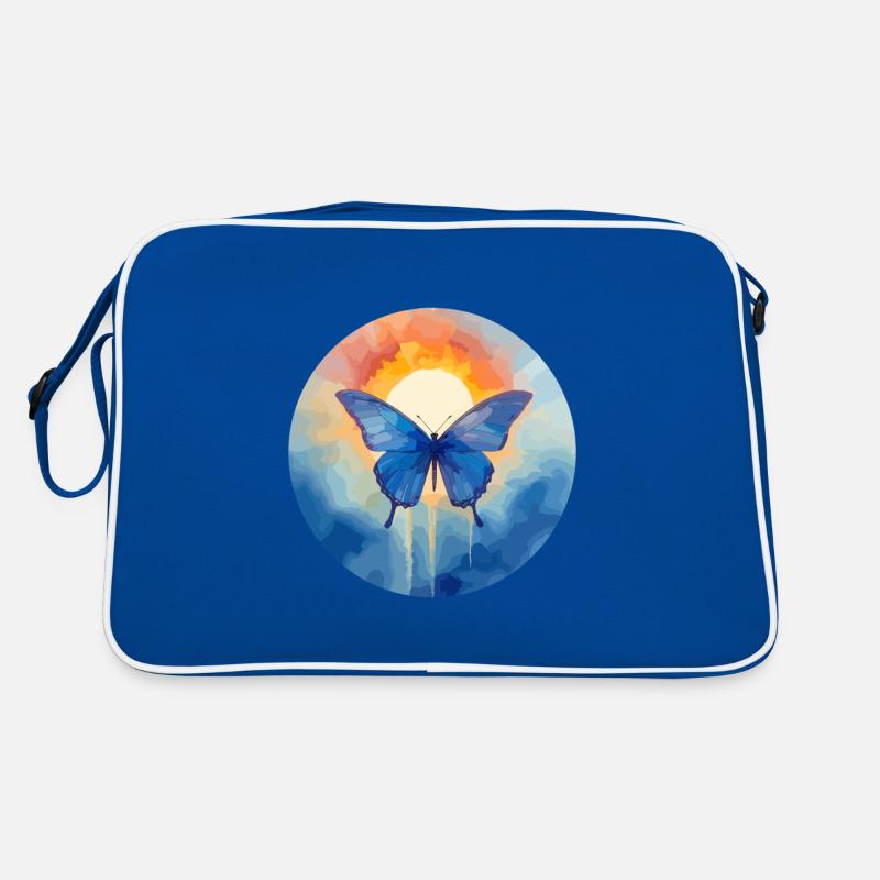 Blauer Morpho-Schmetterling Retro Tasche