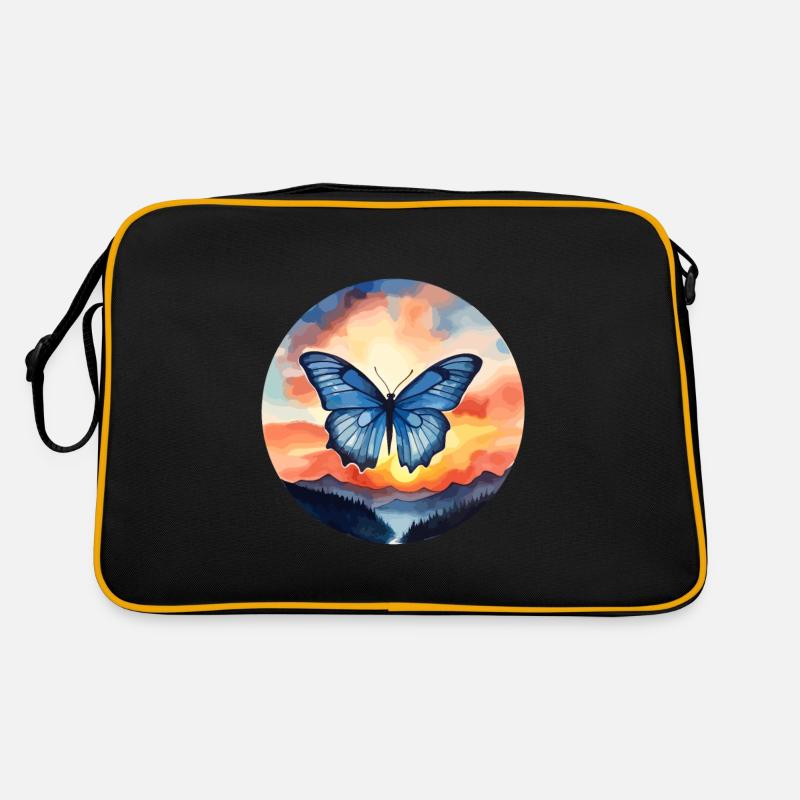 Blauer Morpho-Schmetterling Retro Tasche