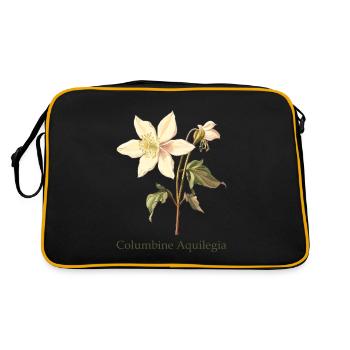 Columbine Aquilegia – Design floral pour - Sac Retro - noir/or - Dos