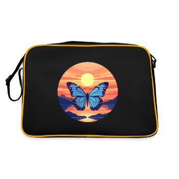 Morpho Papillon Bleu - Sac Retro - noir/or - Dos