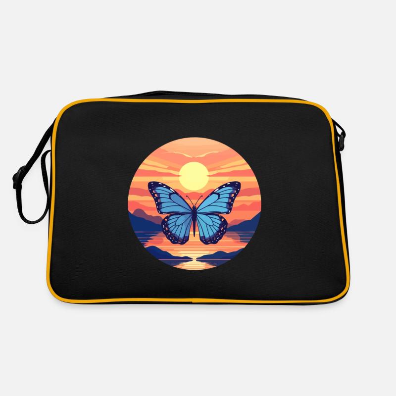 Blauer Morpho-Schmetterling Retro Tasche