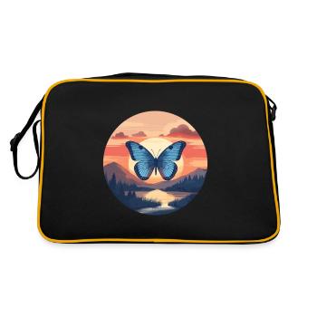 Morpho Papillon Bleu - Sac Retro - noir/or - Dos