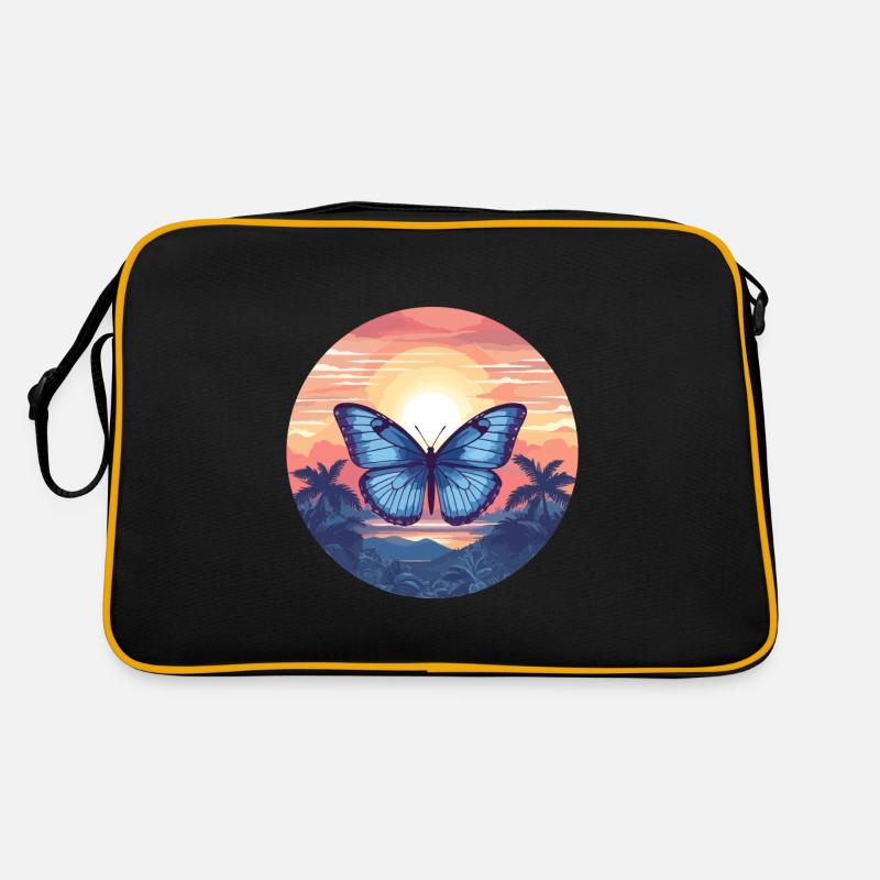 Blauer Morpho-Schmetterling Retro Tasche