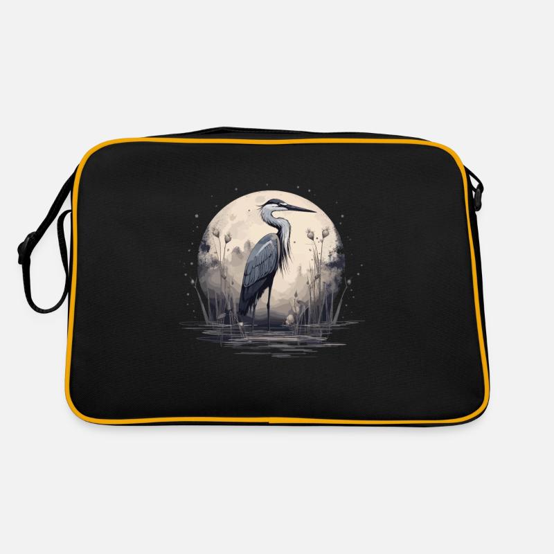 Majestic grey heron Retro Bag