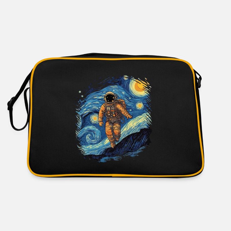Astronauts Space Starry Night Van Gogh Painting Retro Bag