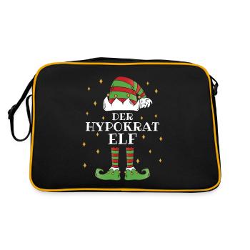 Der Hypokrat Elf - Familien Weihnachtsoutfit - Retro Tasche - Schwarz/Gold - Hinten