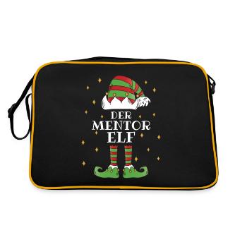 Der Mentor Elf - Familien Weihnachtsoutfit - Retro Tasche - Schwarz/Gold - Hinten