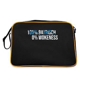 100% Bavarian 0%Wokeness - for real Bavarians - Retro Bag - black/gold - Back