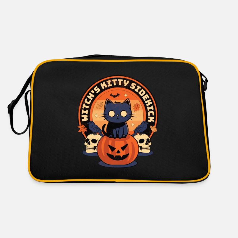 Witch's Kitty Sidekick - Enchanting Feline Magic Retro Tasche