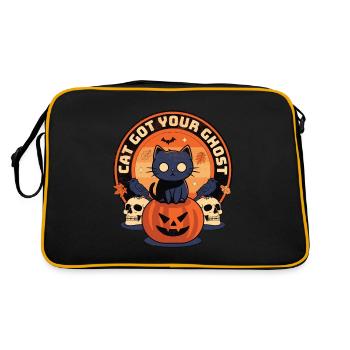 Cat Got Your Ghost - Halloween effrayant et ronronnant - Sac Retro - noir/or - Dos
