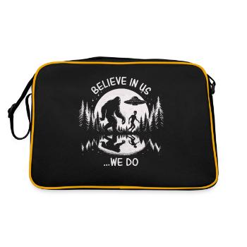 Croyez en nous... Nous le faisons - Bigfoot et Alien - Sac Retro - noir/or - Dos