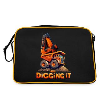 4 ans Orange Digger passionné anniversaire Design - Sac Retro - noir/or - Dos