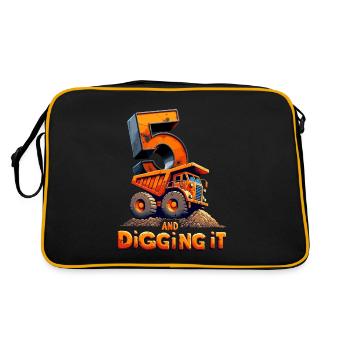 Anniversaire du grand bâtisseur de cinq ans - Sac Retro - noir/or - Dos