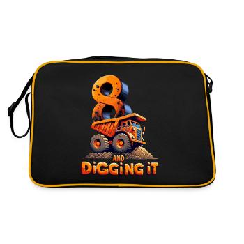 Feiern Sie Den 8. Geburtstag Von Great Digger - Retro Tasche - Schwarz/Gold - Hinten