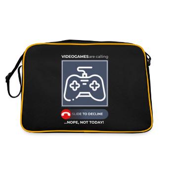 Non aux appels de jeu aujourd’hui - Détendu - Sac Retro - noir/or - Dos