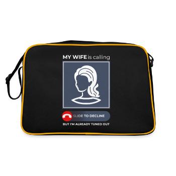 Épouse Appeler, Humour Répondre - Relation - Sac Retro - noir/or - Dos