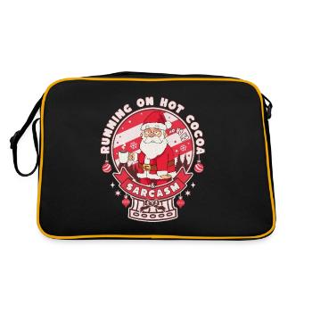 with hot cocoa and sarcasm - Retro Bag - black/gold - Back