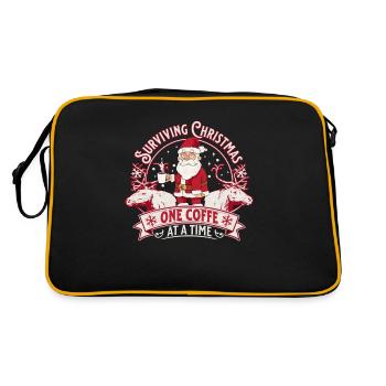 Surviving Christmas – Coffee Enthusiast - Retro Tasche - Schwarz/Gold - Hinten