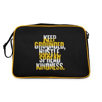 Stay grounded, push forward, - Retro Bag - black/gold - Back