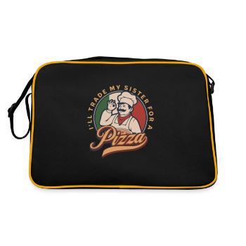 Pizza Over Sister - Conception d’humour familial drôle - Sac Retro - noir/or - Dos