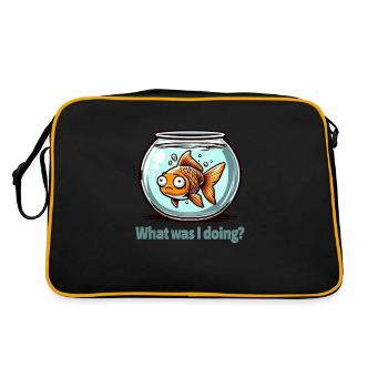 Qu’ai-je fait? - Réfléchir à la conception des poissons rouges - Sac Retro - noir/or - Dos