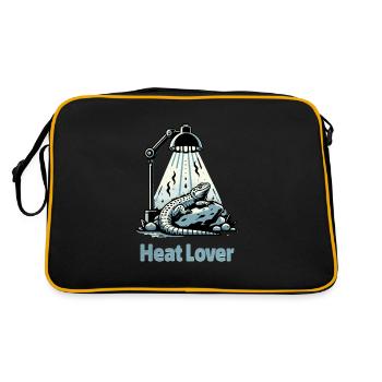 Heat Lover – Gemütliches Design Für Reptilien - Retro Tasche - Schwarz/Gold - Hinten