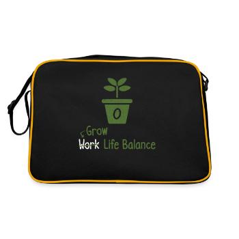 Grow Life Balance Pflanzenliebhaber Gärtner - Retro Tasche - Schwarz/Gold - Hinten