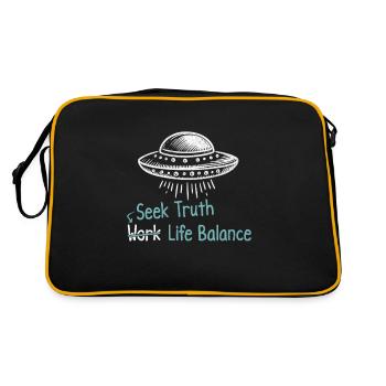 À la recherche de la vérité Vie Équilibre OVNI Alien - Sac Retro - noir/or - Dos