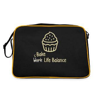 Bake Work Life Balance – Cake And Muffin Baking - Retro Bag - black/gold - Back