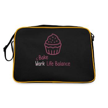 Bake Work Life Balance – Cake And Muffin Baking - Retro Bag - black/gold - Back