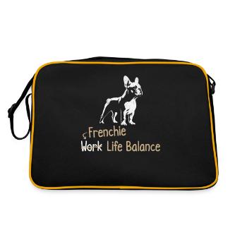 Frenchie Work Life Balance – Lovers of - Retro Bag - black/gold - Back