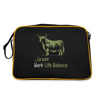 Graze Work Life Balance – Scottish Highland Cow - Retro Bag - black/gold - Back