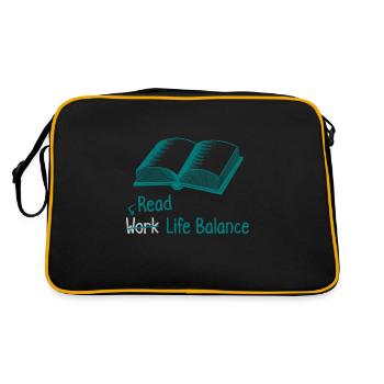 Read Work Life Balance – Bookworm Book Reading - Retro Bag - black/gold - Back