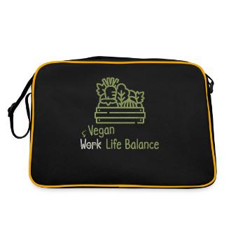 Vegan Work-Life-Balance – Vegetarian Vegetables - Retro Bag - black/gold - Back