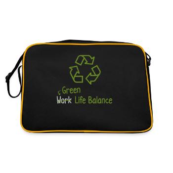 Green Work Life Balance – Earth Day - Retro Bag - black/gold - Back